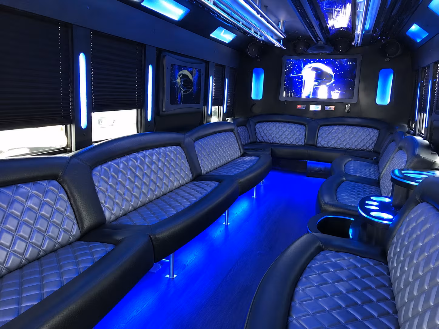 Alexandria Birthday, Sweet 16, & Quinceañera Transportation party bus exterior
