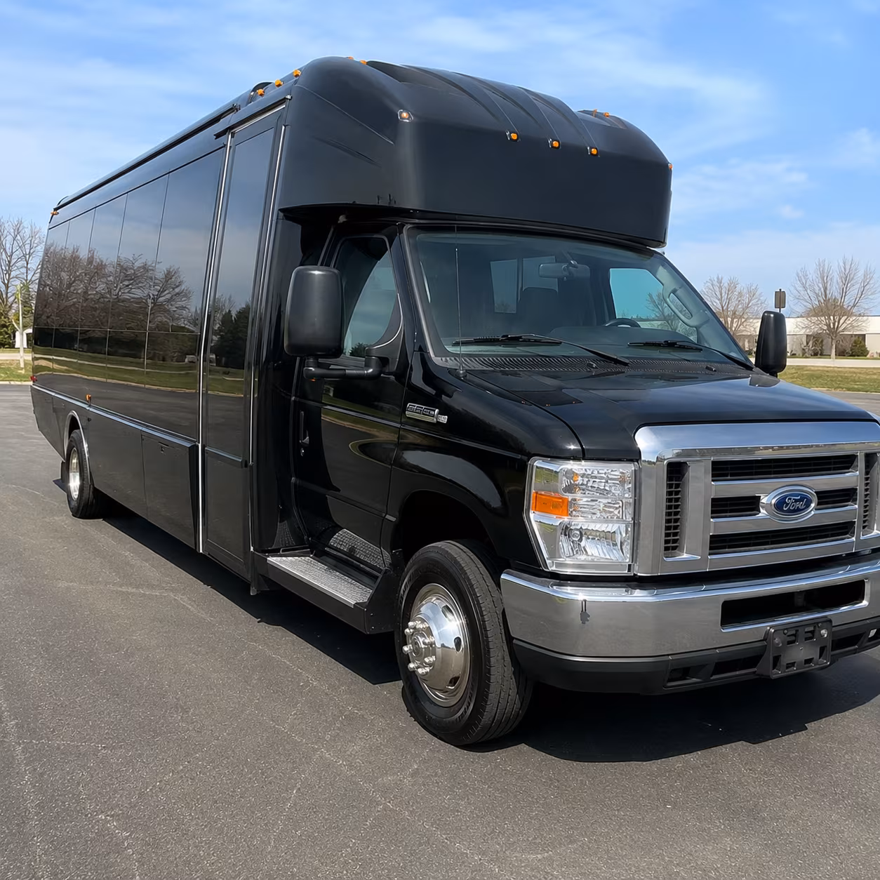 Interior of a party bus rental serving Alexandria